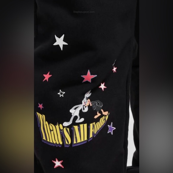 NWT Jeffery Staple That’s All Folks Looney Tunes Sweatpants - Picture 9 of 10
